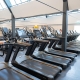 Fitness center treadmills